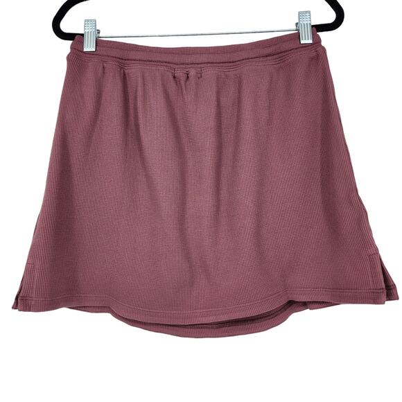 Lovers + Friends Thermal Knit Celeste Unlined Skirt in Deep Mauve Size Medium - Picture 3 of 5